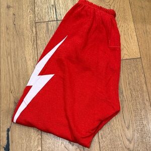 Aviator Nation Red Lightening Bolt Sweatpants